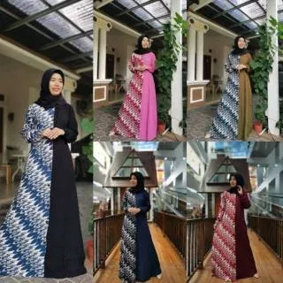 Gayatri Dress | Dress Kombi Batik | Dress Batik | Gamis Batik Pekalongan | Gamis SALE • Gamis Murah