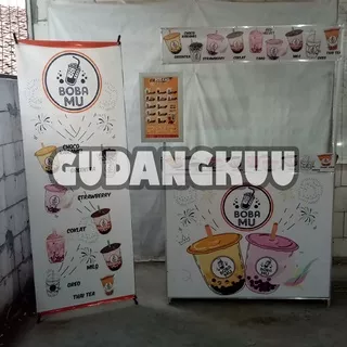 booth portable jumbo meja promosi event desk meja jualan meja lipat booth lipat gerobak lipat kayu