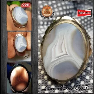 Cincin Batu Akik Natural Agate Motif Huruf A (COD) Sakral Milenial Super Top HQ Obral Murah Hot Item/Best Seller/Discon