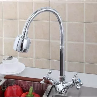 kran sink mixer putaran 2 flexible - kran dapur cuci piring panas dingin