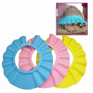 Topi Keramas Bayi / Baby Shower Cap / Penutup Kepala Mandi Anak Bayi / Topi Pelindung Gunting Rambut