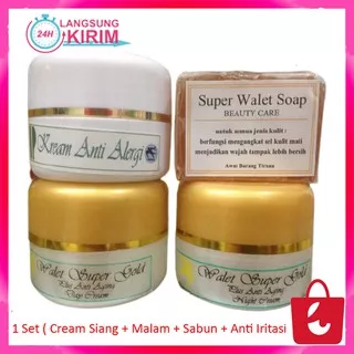 [100% Asli] Cream Walet Super Gold Pagi Siang Malam Sabun Anti Iritasi Wajah Original Platinum