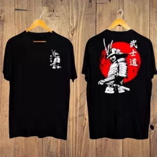 Kaos Distro Pria Samurai Jepang Red Moon / Kaos Pria wanita Brand Milenial / Kaos Samurai Jepang Terbaru Pria Wnita Murah / Kaos Keren Murah