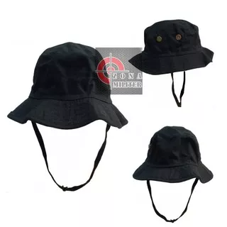 TOPI RIMBA HITAM POLOS