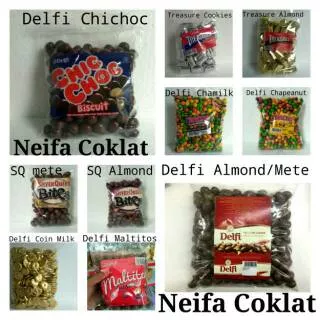 Coklat Kiloan Delfi kemasan 1kg TREASURE CHACA DELFI ALMOND DELFI METE CHICHOC