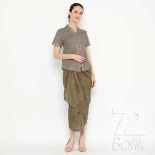 ROK LILIT BATIK Skirt Kebaya Instan Modern Wanita Motf Elegant Warna Hijau Alam 721282 Cap 72