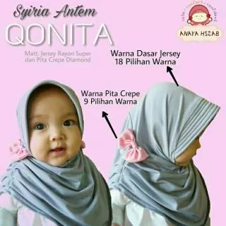 Hijab Qonita Pad S / Hijab Bayi / Hijab Anak