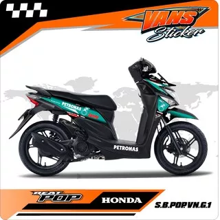 Striping motor beat pop - Lis sticker striping  variasi motor honda beat pop Petronas