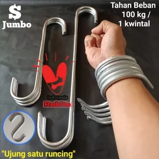 Besi S hook penahan berat satuan kwintal 100 kg s/d 250 kg material besi beton 10 SNI besi s timbangan daging ayam sapi dan kambing besi s gantungan samsak besi timbangan beras dan gabah besi tonase besi daging qurban gantungan potong hewan besi s jumbo