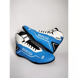 sepatu drag bike drag race balap touring sneakers K POLLE biru putih