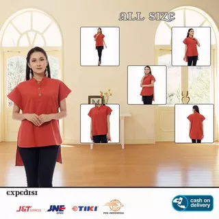 Atasan Blouse Clara Teracota Baju Kerja Kuliah Pakaian Wanita Termurah Premium AFS72 - By amarylis_fashion