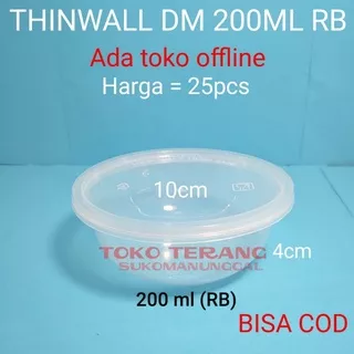 Thinwall food container 200ml / Cup salad 200ml/ Cup puding 200ml / tempat slime kotak slime SMJ