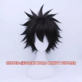 READY STOCK STYLED - RAMBUT PALSU FULL WIG ANIME COSPLAY DABI ANIME BOKU NO HERO ACADEMIA ANIME MY HERO ACADEMIA WIG DABI WIG TODOROKI TOUYA WIG TODOROKI TOYA WIG TOUYA TODOROKI WIG TOYA TODOROKI WIG COWO COWOK PRIA PENDEK LURUS HITAM WIG KOREA NATURAL