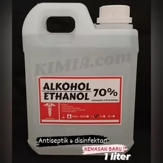 ALKOHOL 70% isi 1 liter  - alkohol 1 liter kadar 70 persen - alkohol antiseptik 70% alkohol disinfektan & alkohol hand sanitizer