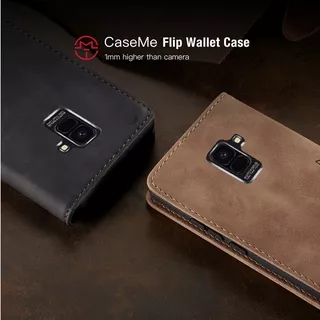 Flip Case CaseMe Samsung A5 2017 - A8 Plus 2018 - A8 2018 - C9 Pro - A7 2017 Premium Leather Flip Case Casing Magnetic