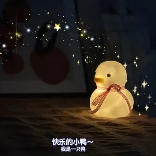 ??Cute Duck Duck Night Light Girl Heart Healing cartoon creative decoration bedroom bedside lamp birthday gift