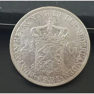 koin kuno, silver koin, koin perak 2,5 Gulden Wilhelmina tahun 1931