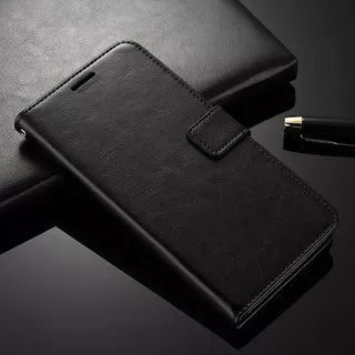 Vivo V5 Flip Case Cover Wallet PU Leather Case dompet warna hitam