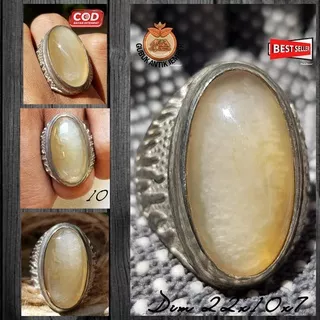 Cincin Batu Akik Natural Pandan Putih Milenial Hu (COD) Sakral Super Top HQ Obral Murah Best Seller/Hot Item/Discon