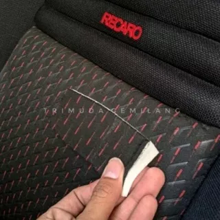 Kain Jok Mobil Rep Recaro Hitam Merah Busa