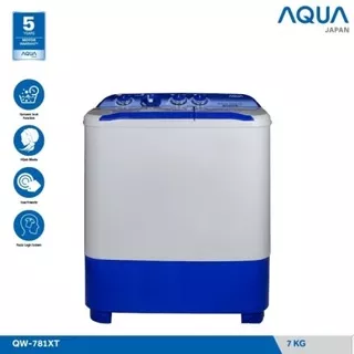 MESIN CUCI AQUA JAPAN QW781XT 7KG 2 TABUNG 781XT 7 KG 781 HIJAB SERIES