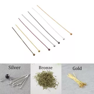 200pcs/pack 16 20 25 30 40 50 mm Muliticolor Metal Ball Head Pins For Diy Jewelry Making Head pins Findings Dia 0.5mm Supplies