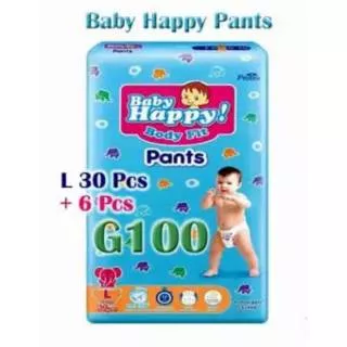 BABY HAPPY PANTS M34+6,L30+6,XL26+6,XXL24 PAMPERS BABY HAPPY/RAHADIAN SHOP