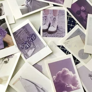 Sticker Aesthetic | 40 pcs Lilac Mini Polaroid Sticker | SHOPWITHAFINA