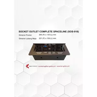 GROMMET STOP KONTAK SOCKET PREMIUM SLOW MOTION SOFT OOEN BUKAAN OTOMATIS AUTOMATIC MEJA KERJA KANTOR MEETING SOCKET KABEL LAN DATA CAT6 RJ45 TELEPON CAT3 RJ11 HDMI AUDIO VGA SPACELINE SOS 018 SOS-018