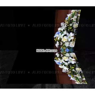 N - Alas foto lipat A3+ dan A2+ 2 motif hitam bunga kayu kode RM1020