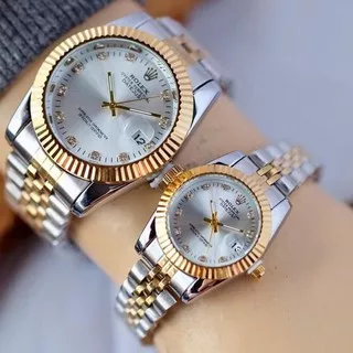 BHR910 Jam Tangan Couple Anti Air Sepasang Cewek Cowok Murah Original Branded Rolex Couple Oyster Da