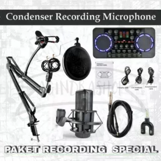 Promo Paket Mic Condenser LGT240 With Soundcard V300PRO Youtuber Bigo Live Tiktok Smule Recording Cover Lagu