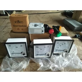 SATU PAKET Hz meter / Voltmeter / Ampere meter / CT / Pilotlamp