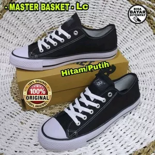 Sepatu Sekolah MB Master Basket Original Asli Low Pendek Hitam Putih Black White Size 31 s/d 42 Murah Berkualitas