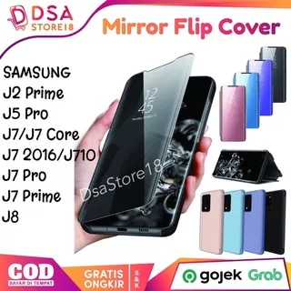 Case Clear View Samsung J2 Prime J5 J7 Core J7 Pro J7 Prime J8 Flip Mirror Casing Cover Stand Cover