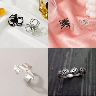 Halloween simulation spider octopus tricky toy opening male and female ring holiday jewelry