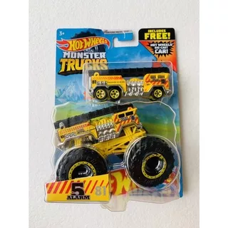 HOTWHEELS HOT WHEELS MONSTER TRUCKS TRUCK 5 ALARM KUNING DIECAST MINIATUR MOBIL PEMADAM KEBAKARAN MAINAN MOBILAN ANAK GIANT WHEELS BIG FOOT