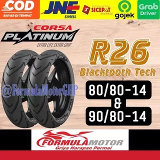 80/80-14 & 90/80-14 Ban Corsa Platinum R26 Tubeless - Sepasang Ban Motor Ring 14