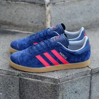 SEPATU PRIA ADIDAS GAZELLE NAVY RED SOLE GUM 100% ORIGINAL BNWB