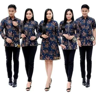 Batik Couple Wanita Motif Bambu Navy Size M L XL XXL XXXL(Jumbo) Atasan Batik Wanita Tunic Kancing Blouse Bolero Blouse Zipper Atasan Batik Pria Kemeja Pria Lengan Panjang Kemeja Pria Lengan Pendek Seragam Kantor Seragam Batik