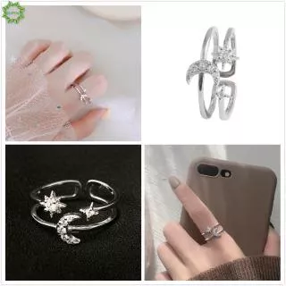 Cod Qipin Ins Hipster Luxury Star and Moon Multi-layered Opening Adjustable Index Finger