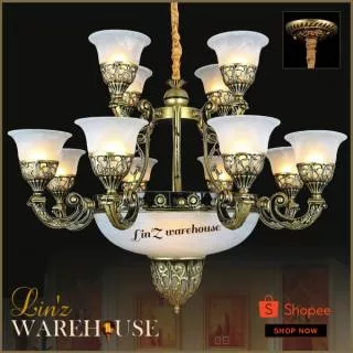 Lampu gantung klasik 2 susun ANTIQUE GOLD CLASSIC CHANDELIER SERIES 07