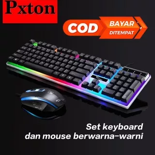 Paket Keyboard Gaming dan Mouse RGB / Set Gaming Mouse dan Key board USB Cable RGB mainan komputer