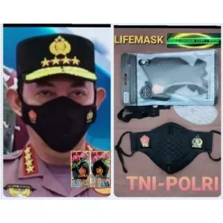 MASKER LIFEMASK TNI POLRI V3 FILTER N95 KARBON AKTIF PREMIUM | (ORIGINAL)