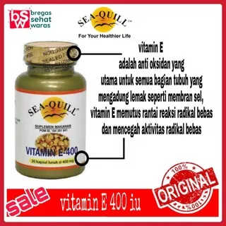 Sea-Quill Vitamin E 400 IU-Sea Quill Vit E 400 IU 30s-Cegah Penuaan Dini-Daya Tahan Tubuh-Vitamin Kulit Kering