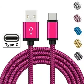 ?P&T?1/2/3M Nylon Braided Type C Data Sync Fast Charging Cables For Samsung S9 S9 S10