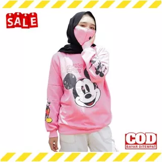 Switer Hudi Sweater Hoodie Wanita MICKEY MASKER Jaket Hodie sweter switer sweeter Cewek cewe murah premium SWEATER RAJA