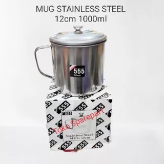 gelas mug stainless steel 12cm merk 555