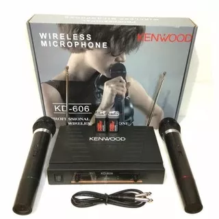 Kenwood Mic Wireless Double Kenwood KD-606 Microphone / Mik Tanpa Kabel suara lantang