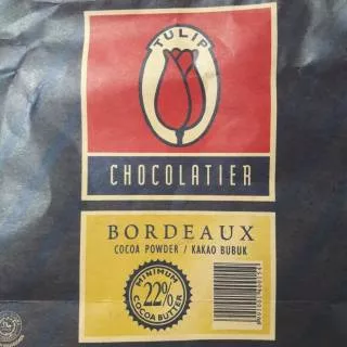 coklat bubuk bordeaux tulip kiloan 50 gram / 1/2 ons